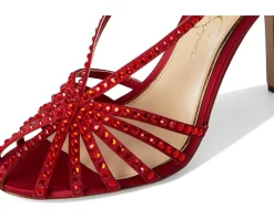 Jessica Simpson Jittale Embellished High Heel Sandals Chili Pepper Discount