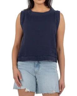 KUT from the Kloth Joanne Sleeveless Top Ink Blue Sale
