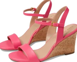 Cole Haan Josie Wedge Sandals Camelia Rose Leather/Cork Outlet