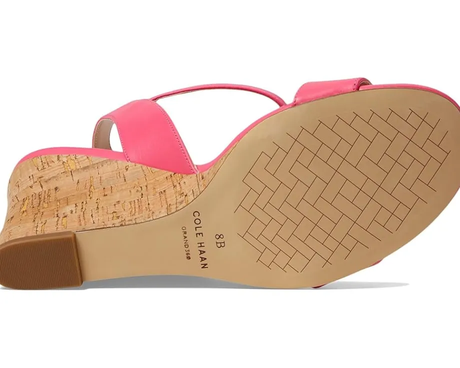 Cole Haan Josie Wedge Sandals Camelia Rose Leather/Cork Outlet