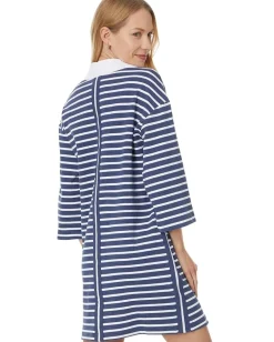 Tommy Bahama Jovanna Stripe 3/4 Sleeve Dress Island Navy Heather Sale