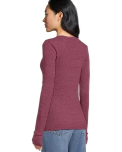 Michael Stars Juliet Crew Neck Garnet New