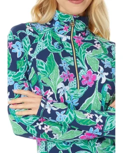 Lilly Pulitzer Justine Half Zip Upf 50+ Multi Untamed New