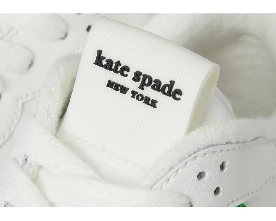 Kate Spade New York K As In Kate Smooth Leather Runner True White/ KS Green Best