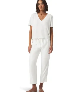 Splendid Kacey Crochet V-Neck Tee White New