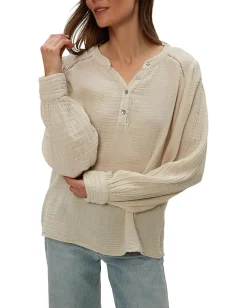 Michael Stars Kacey Peasant Top Cement Outlet