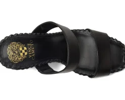 Vince Camuto Kaden Stitched Block Heel Mule Sandals Black Discount