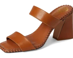 Vince Camuto Kaden Stitched Block Heel Mule Sandals Caramello Hot