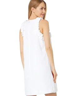 Lilly Pulitzer Kailee Stretch Ruffle Shift Dress Resort White Caliente Pucker Jacquard Online