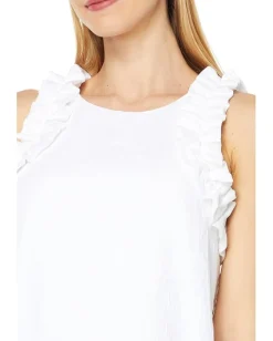Lilly Pulitzer Kailee Stretch Ruffle Shift Dress Resort White Caliente Pucker Jacquard Online