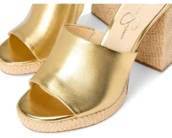 Jessica Simpson Kameena Mule Platform Sandals Gold