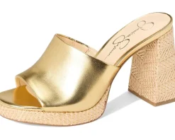 Jessica Simpson Kameena Mule Platform Sandals Gold