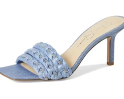 Jessica Simpson Kasova Braided Heeled Sandals Denim Blue/Clear Discount