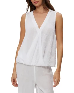 Michael Stars Kate Surplice Tank White Clearance