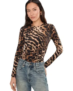 AllSaints Katlyn Top Pardus Honey Brown Discount