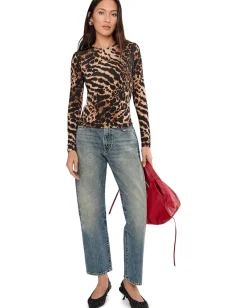 AllSaints Katlyn Top Pardus Honey Brown Discount