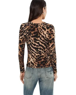 AllSaints Katlyn Top Pardus Honey Brown Discount