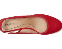 LifeStride Kayden Espadrille Fire Red Fabric Sale