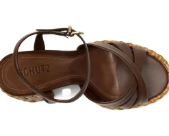 Schutz Keefa Straw Desert Brown New