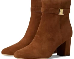 Lauren Ralph Lauren Kellie Suede Bootie Heel Lauren Tan Online