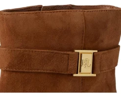 Lauren Ralph Lauren Kellie Suede Bootie Heel Lauren Tan Online