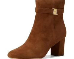 Lauren Ralph Lauren Kellie Suede Bootie Heel Lauren Tan Online