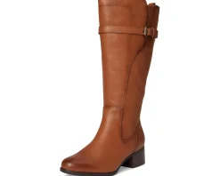 Naturalizer Kenna Extra Wide Calf Knee High Boots English Tea Leather Best
