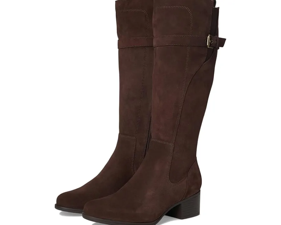 Naturalizer Kenna Knee High Boots Chocolate Bar Brown Suede Discount