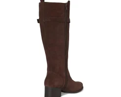 Naturalizer Kenna Wide Calf Knee High Boots Chocolate Bar Brown Suede Clearance