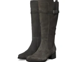 Naturalizer Kenna Wide Calf Knee High Boots Grey Suede Outlet