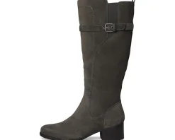 Naturalizer Kenna Wide Calf Knee High Boots Grey Suede Outlet