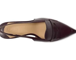 Women Lauren Ralph Lauren Khloe Leather Slingback Loafers Pumps