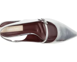 Women Franco Sarto Khloe Pointed Toe Slingback Kitten Heel