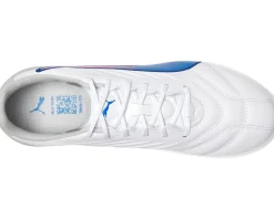 PUMA King Pro Firm, Artificial Ground Soccer Cleats Puma White-Bluemazing-Flat Light Gray