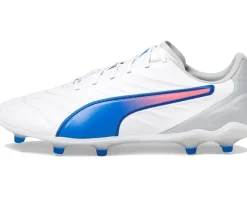 PUMA King Pro Firm, Artificial Ground Soccer Cleats Puma White-Bluemazing-Flat Light Gray