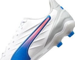 PUMA King Pro Firm, Artificial Ground Soccer Cleats Puma White-Bluemazing-Flat Light Gray