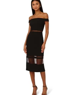 Women Adrianna Papell Knit Crepe Midi Dress