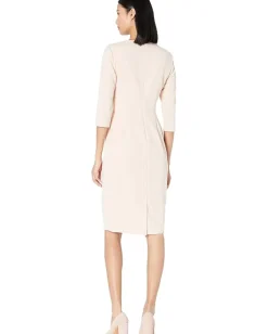 Women Adrianna Papell Knit Crepe Tie Waist Sheath Dress