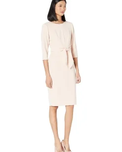 Women Adrianna Papell Knit Crepe Tie Waist Sheath Dress