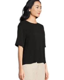 Michael Stars Kona Generous Crew Neck Tee Black New