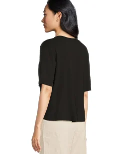 Michael Stars Kona Generous Crew Neck Tee Black New