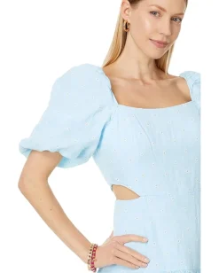 Women Lilly Pulitzer Kylanne Elbow Sleeve Embr Linen Dress