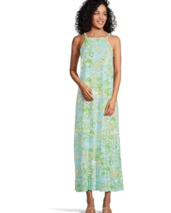 Lilly Pulitzer Kyleigh Maxi Dress Fresh Water Blue Sunbathers Bliss