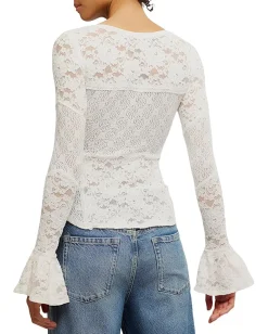 Free People Lace Layering Long Sleeve Sugar Swizzle