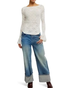 Free People Lace Layering Long Sleeve Sugar Swizzle