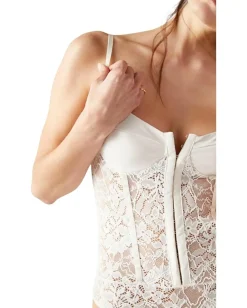 Free People Lace Night Rhythm Bodysuit Ecru Hot