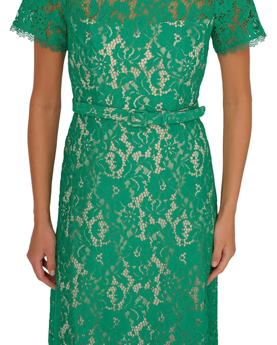 Women Adrianna Papell Lace Soft Skirt Midi Dress
