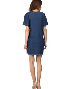 Women 7 For All Mankind Lace-Up Denim Dress
