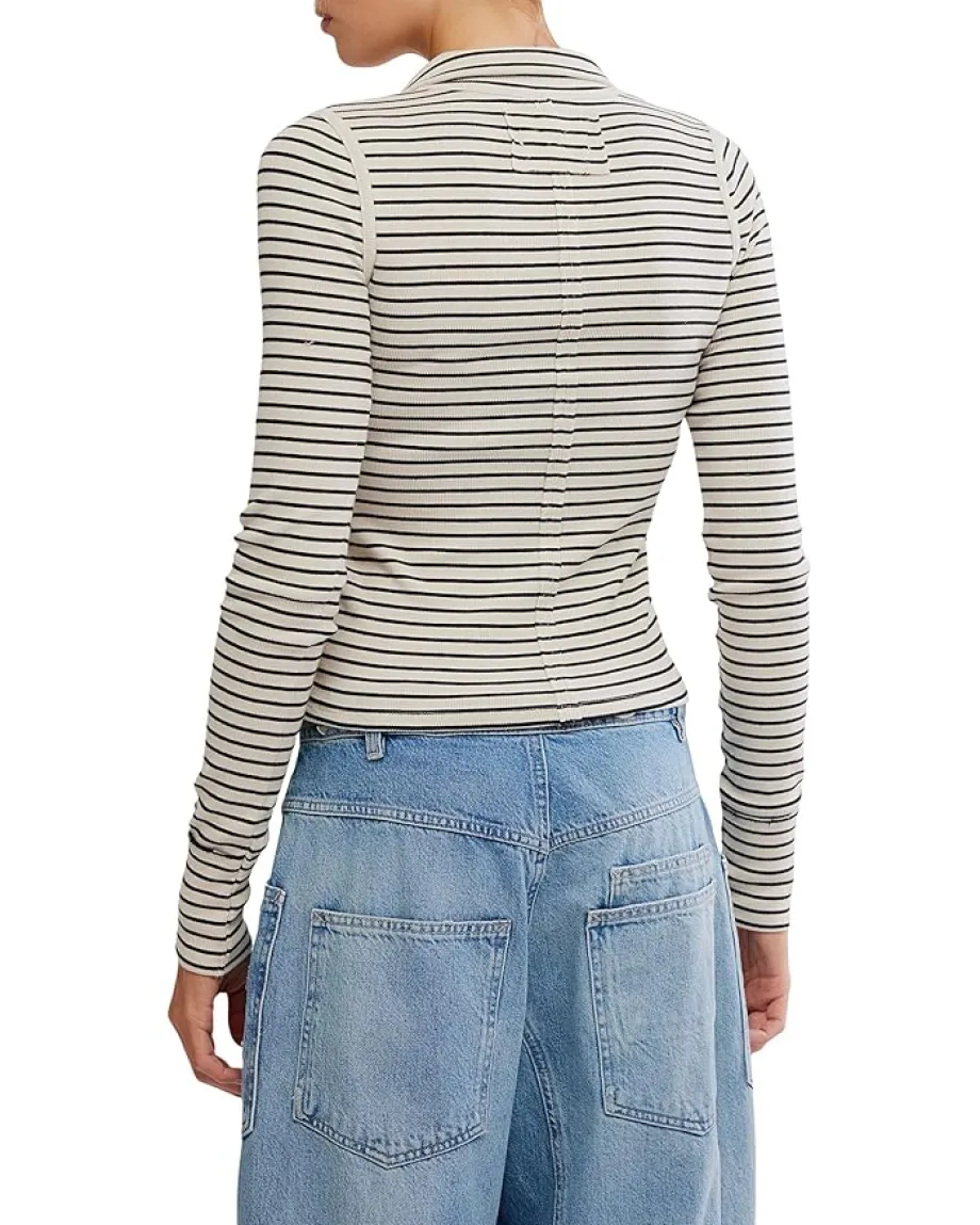 Free People Lake Henley Stripe Tea Combo New