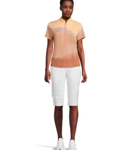 Jamie Sadock Landscape Print Short Sleeve Polo Ginger Outlet